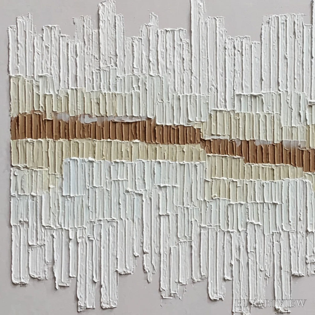 ARTOVITAS Urban Rhythm – Large Horizontal Textured Minimalist Abstract Painting - image 3