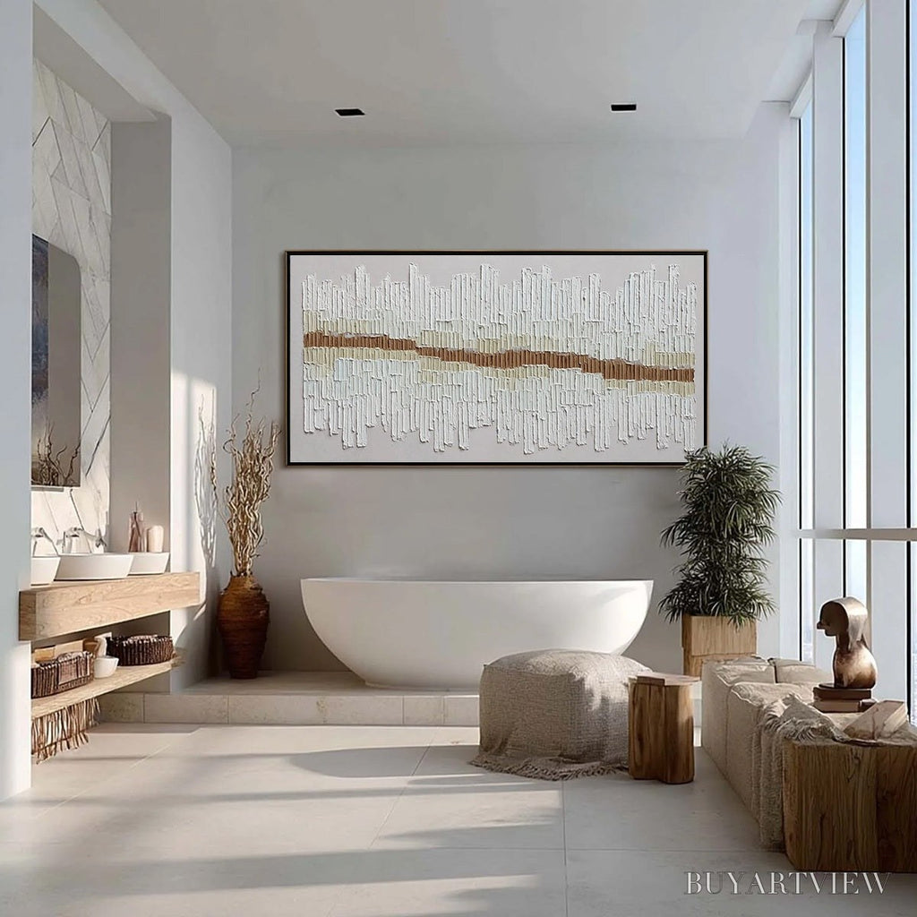 ARTOVITAS Urban Rhythm – Large Horizontal Textured Minimalist Abstract Painting - image 6