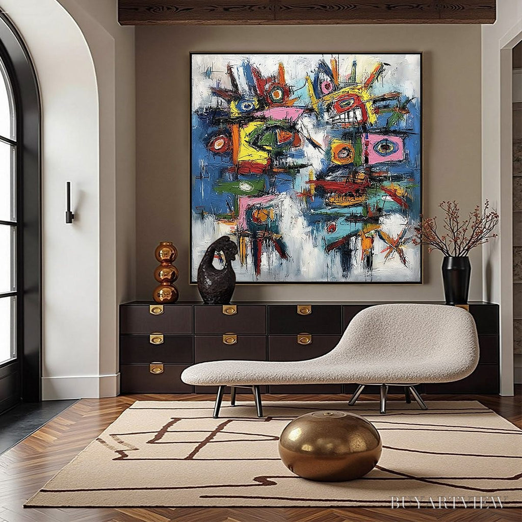 ARTOVITAS Urban Carnival – Bold Colorful Textured Abstract for Modern Spaces - image 2