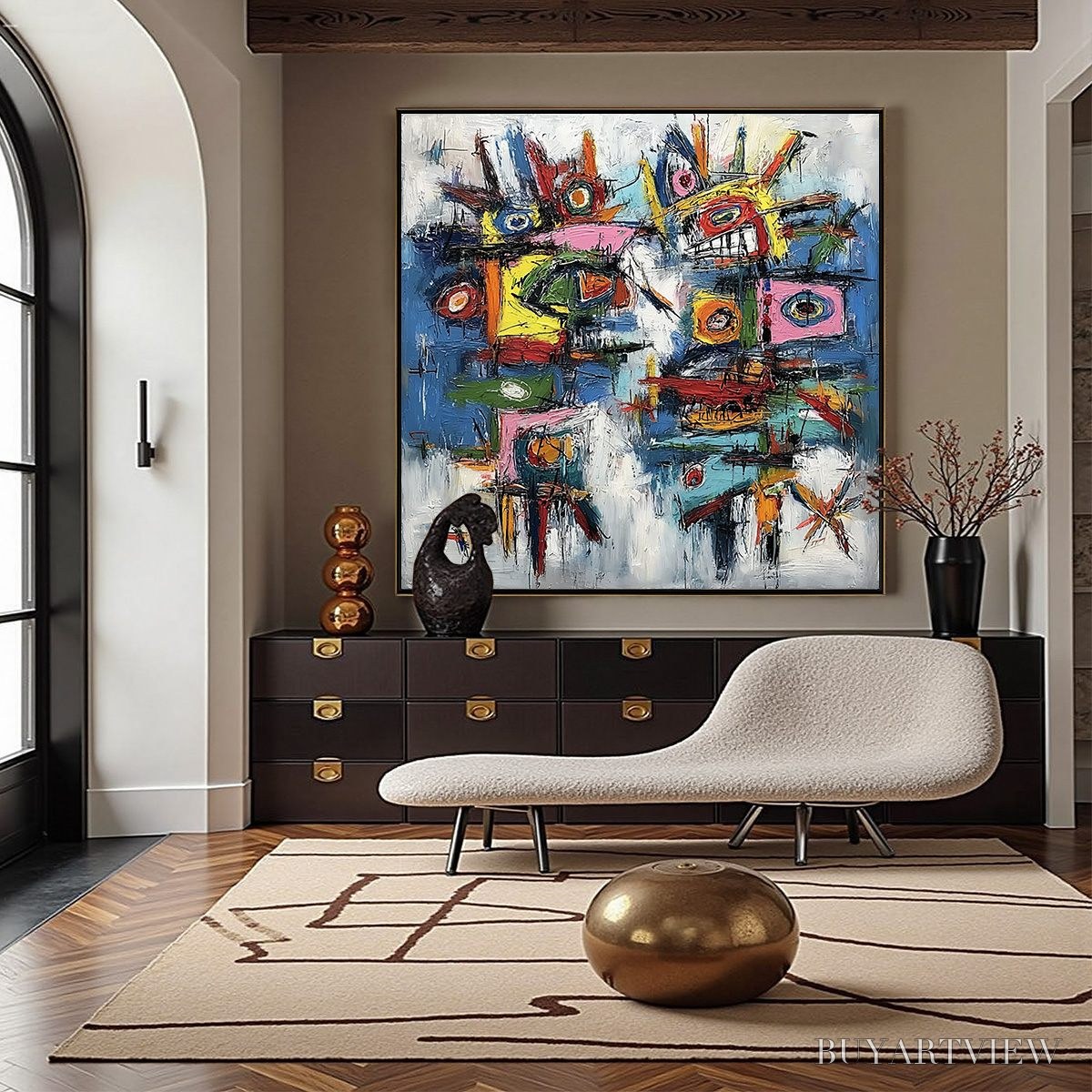 ARTOVITAS Urban Carnival – Bold Colorful Textured Abstract for Modern Spaces - image 2