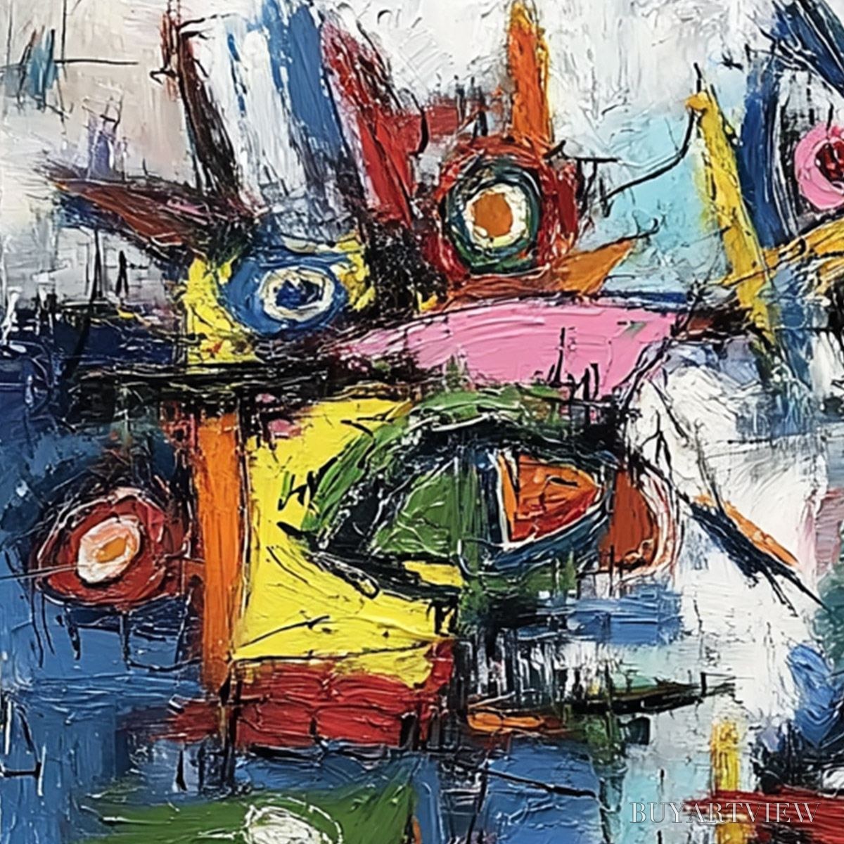 ARTOVITAS Urban Carnival – Bold Colorful Textured Abstract for Modern Spaces - image 3