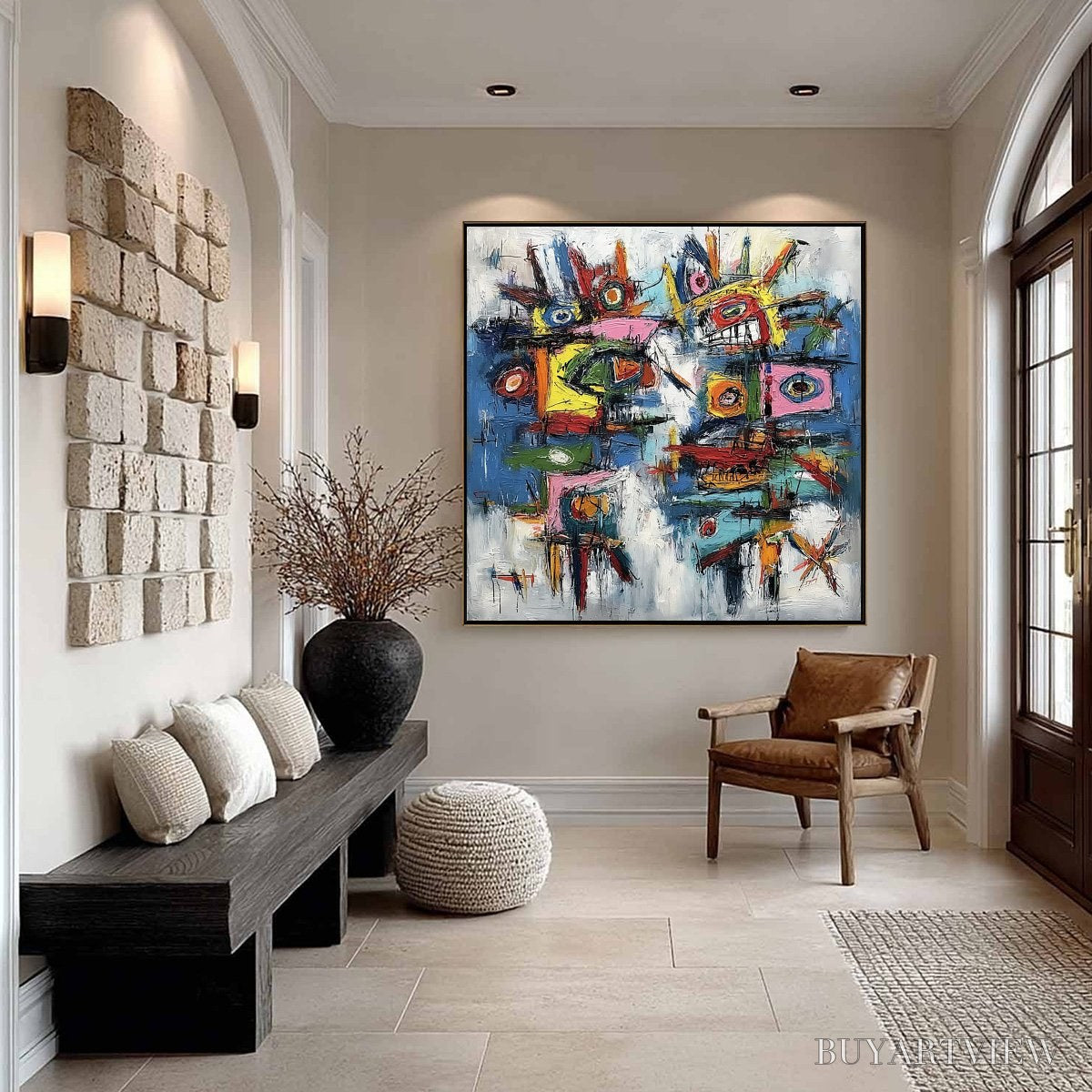 ARTOVITAS Urban Carnival – Bold Colorful Textured Abstract for Modern Spaces - image 6