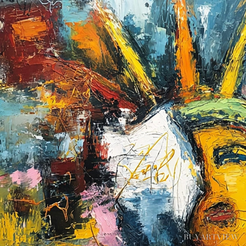 ARTOVITAS Liberty Unleashed – Vibrant Abstract Palette Knife Painting of a Modern Icon - image 5