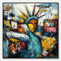 ARTOVITAS Urban Beacon – Abstract Impasto Statue of Liberty Painting - image 1
