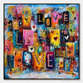 ARTOVITAS Urban Love – Colorful Abstract Textured "Love" Word Art Painting - image 1
