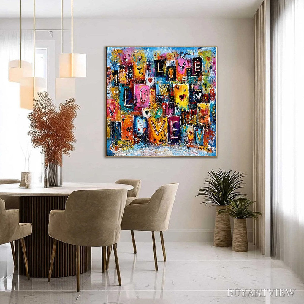 ARTOVITAS Urban Love – Colorful Abstract Textured "Love" Word Art Painting - image 4