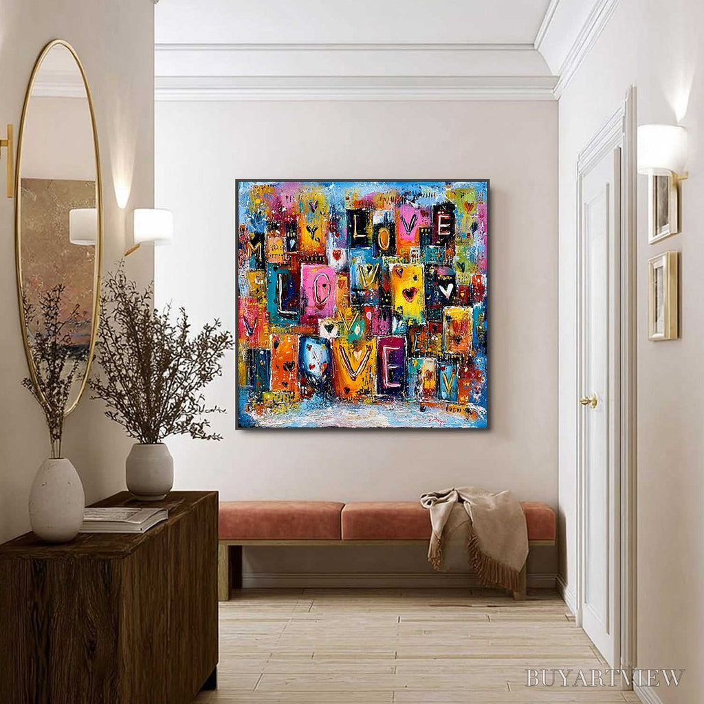 ARTOVITAS Urban Love – Colorful Abstract Textured "Love" Word Art Painting - image 6