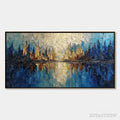 ARTOVITAS Golden Horizon Abstract Cityscape Textured Oil Painting - image 1