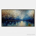 ARTOVITAS Golden Horizon – Textured Abstract Cityscape Painting with Golden Hues - image 1