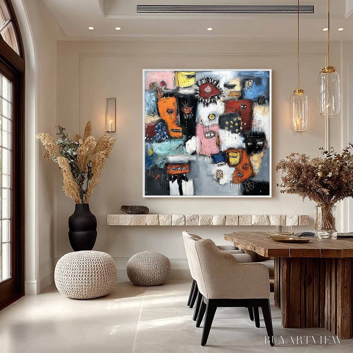 ARTOVITAS Static – Expressive Neo-Expressionist Abstract Faces Painting - image 4