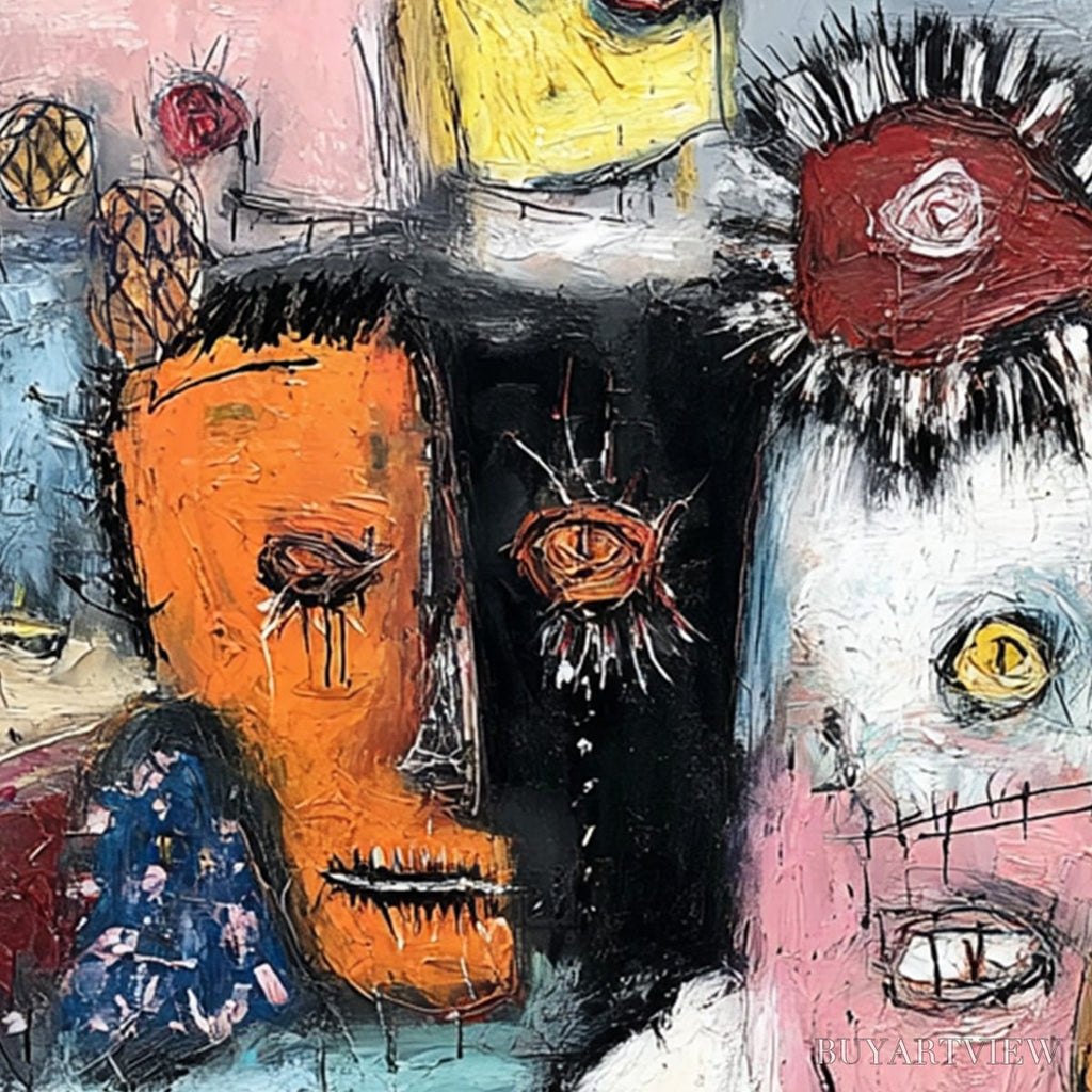 ARTOVITAS Static – Expressive Neo-Expressionist Abstract Faces Painting - image 5