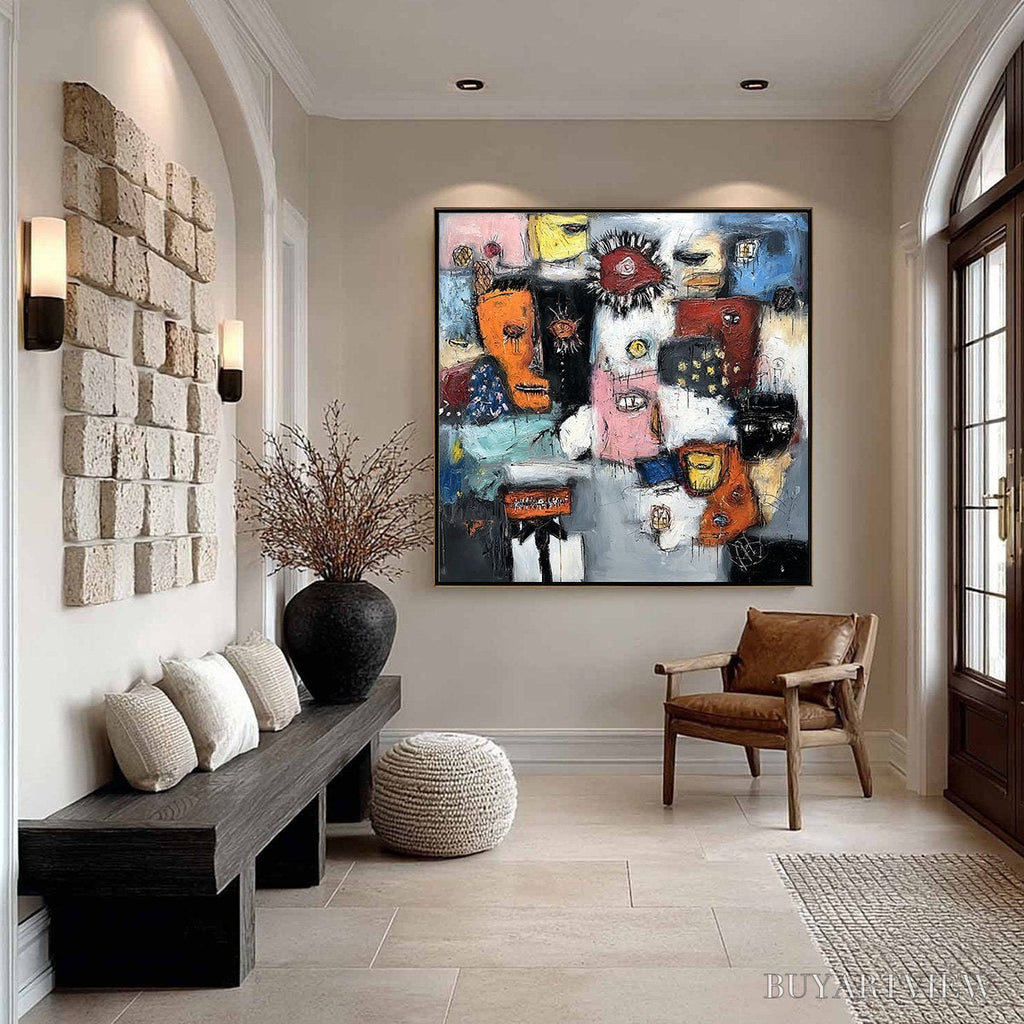 ARTOVITAS Static – Expressive Neo-Expressionist Abstract Faces Painting - image 6