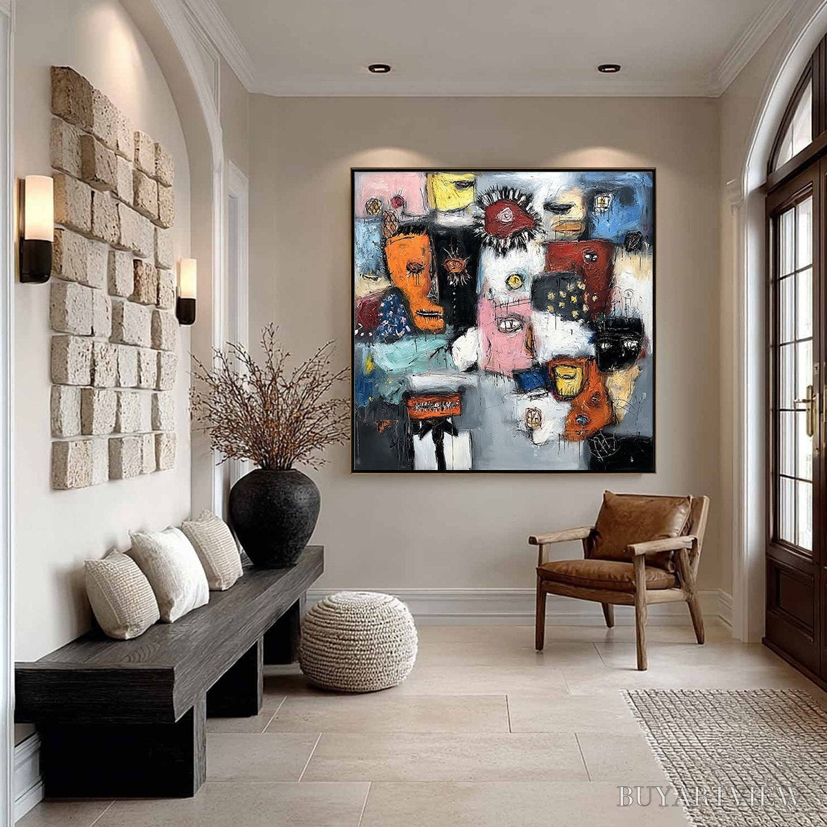 ARTOVITAS Static – Expressive Neo-Expressionist Abstract Faces Painting - image 6