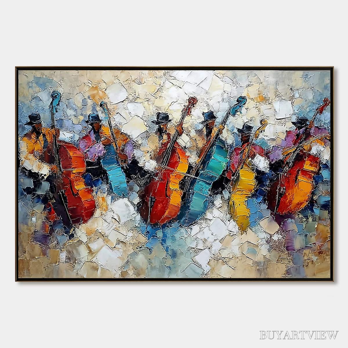 ARTOVITAS Jazzmen'S Jam – Textured Impasto Painting of Musicians - image 1