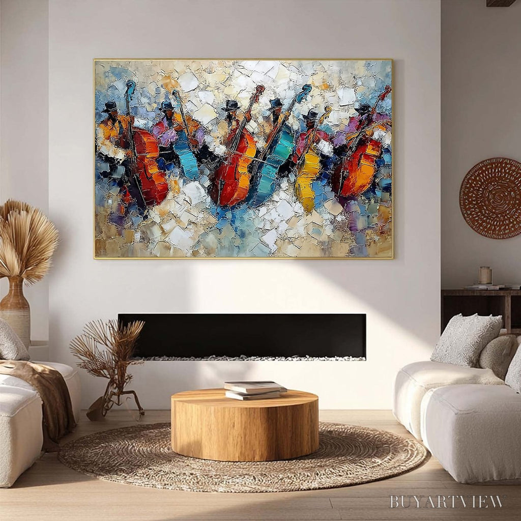 ARTOVITAS Jazzmen'S Jam – Textured Impasto Painting of Musicians - image 2