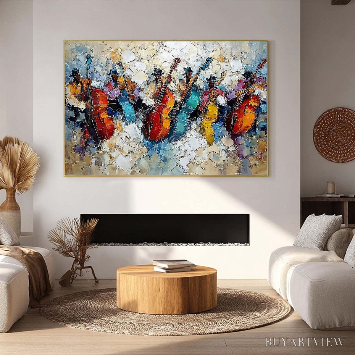 ARTOVITAS Jazzmen'S Jam – Textured Impasto Painting of Musicians - image 2