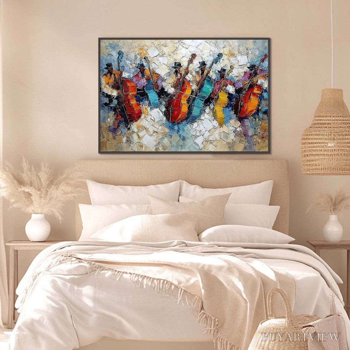 ARTOVITAS Jazzmen'S Jam – Textured Impasto Painting of Musicians - image 4