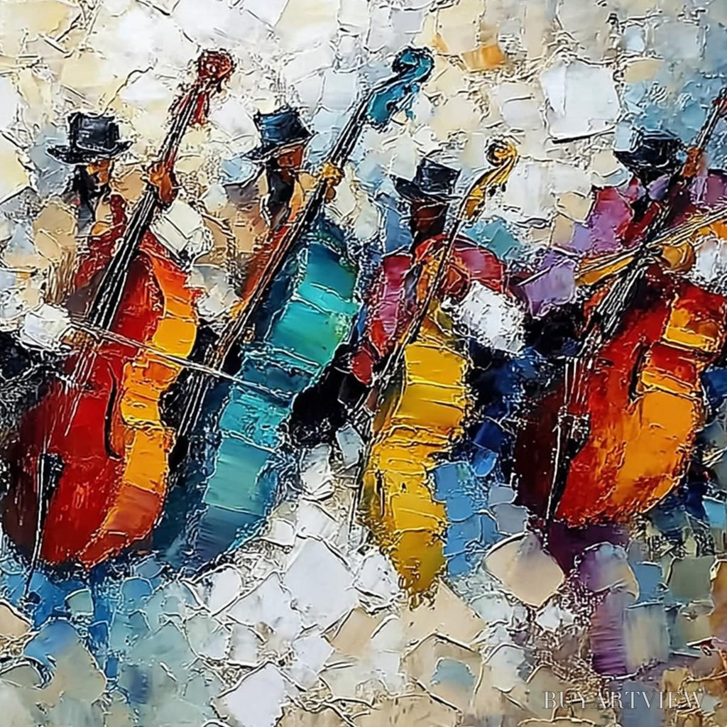 ARTOVITAS Jazzmen'S Jam – Textured Impasto Painting of Musicians - image 5