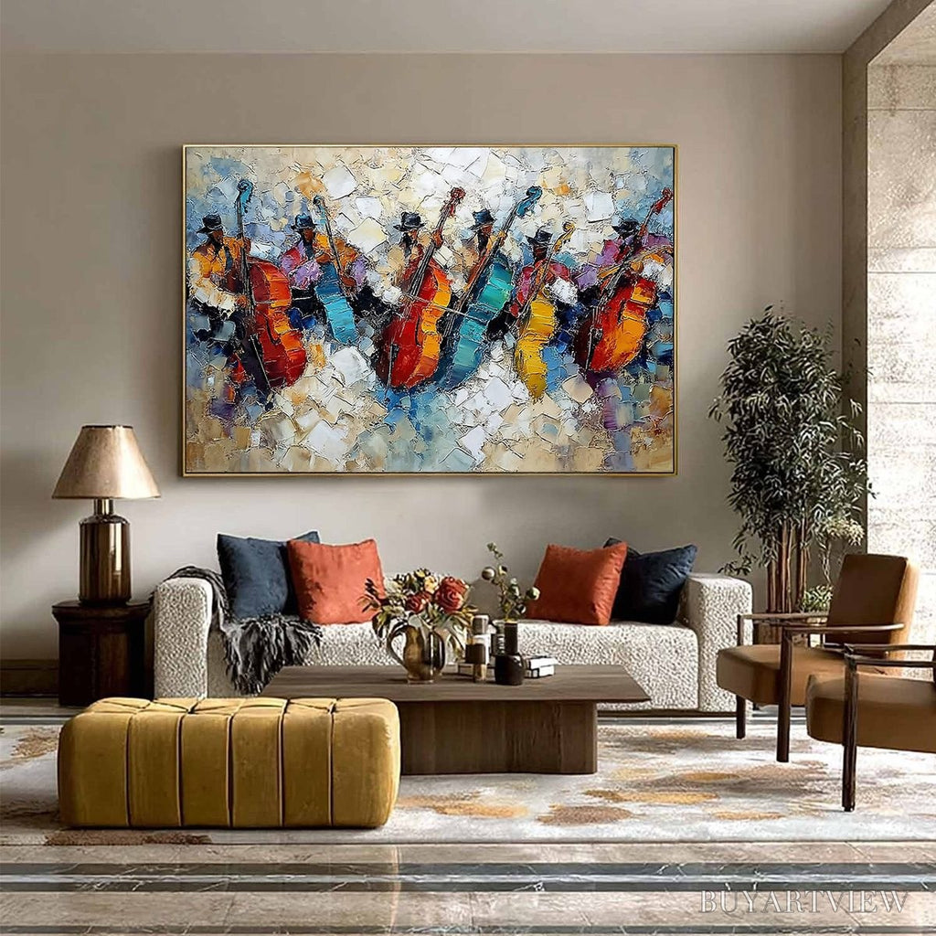 ARTOVITAS Jazzmen'S Jam – Textured Impasto Painting of Musicians - image 6