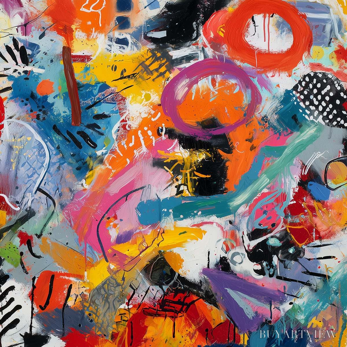 ARTOVITAS Urban Pulse – Large Colorful Abstract Graffiti Style - image 5
