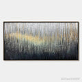 ARTOVITAS Metallic Cascade – Large Textured Abstract Gold and Silver Horizontal Painting - image 1