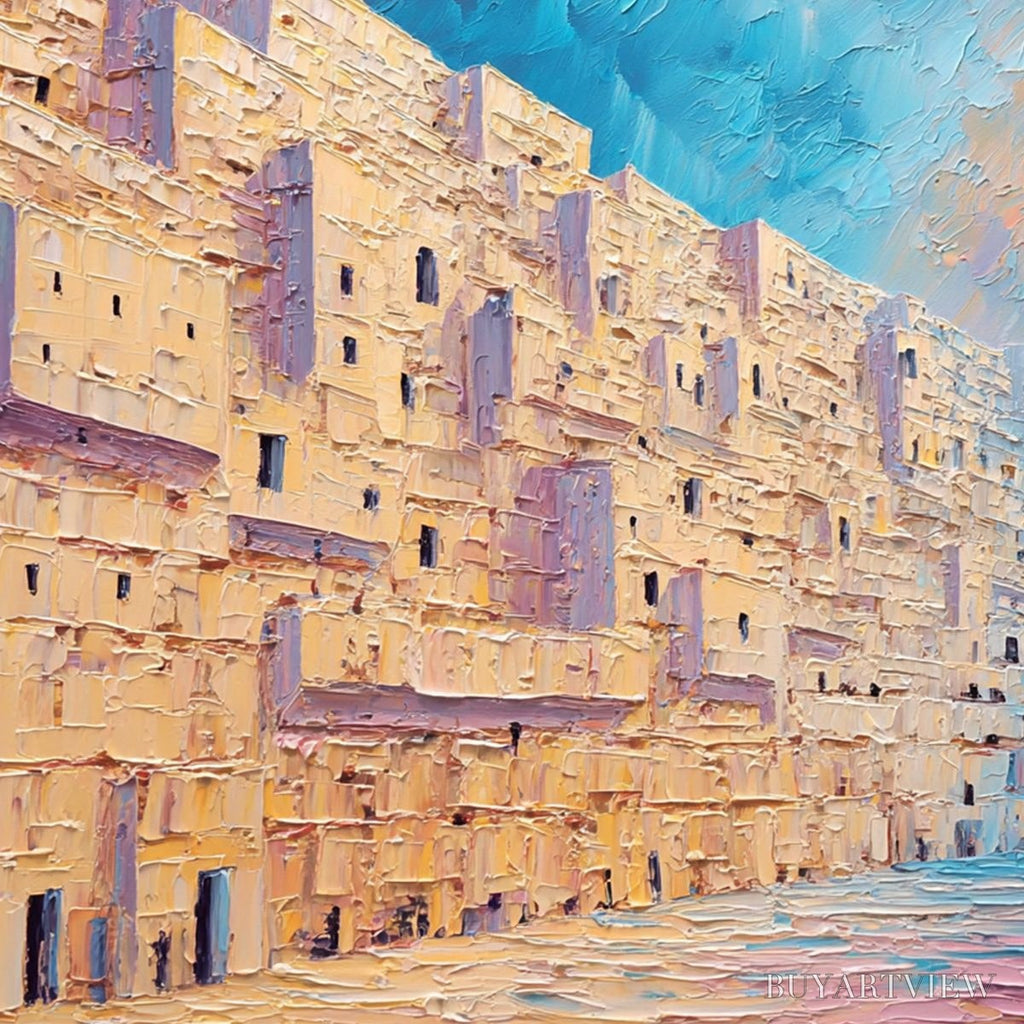 ARTOVITAS Aegean Passage – Heavily Textured Palette Knife Cityscape - image 5