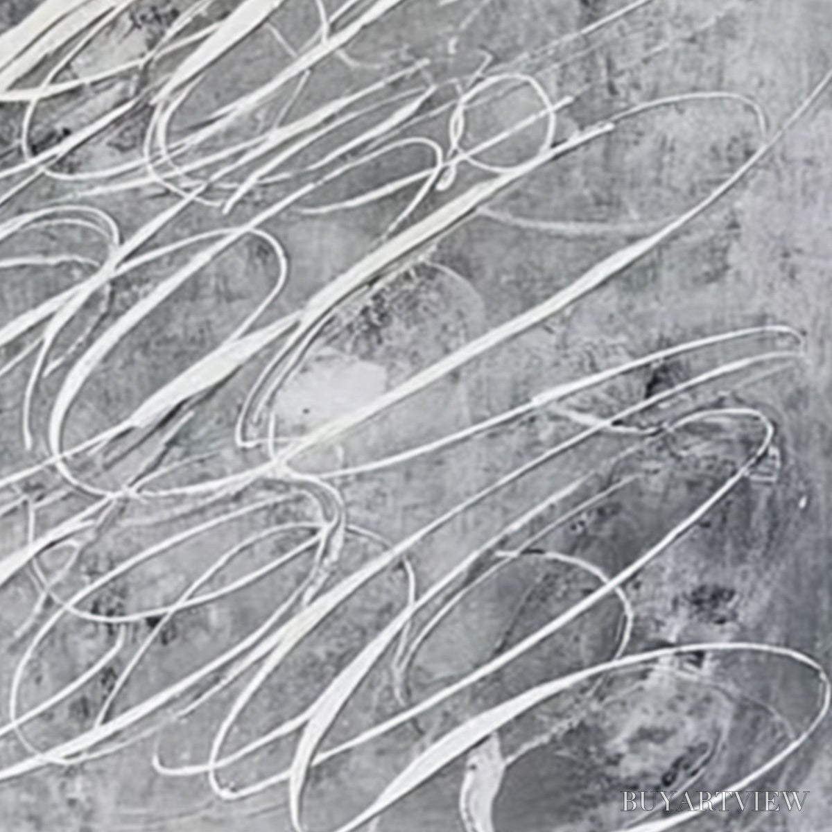 ARTOVITAS Urban Calligraphy – Textured Monochrome Abstract Calligraphy Painting - image 3
