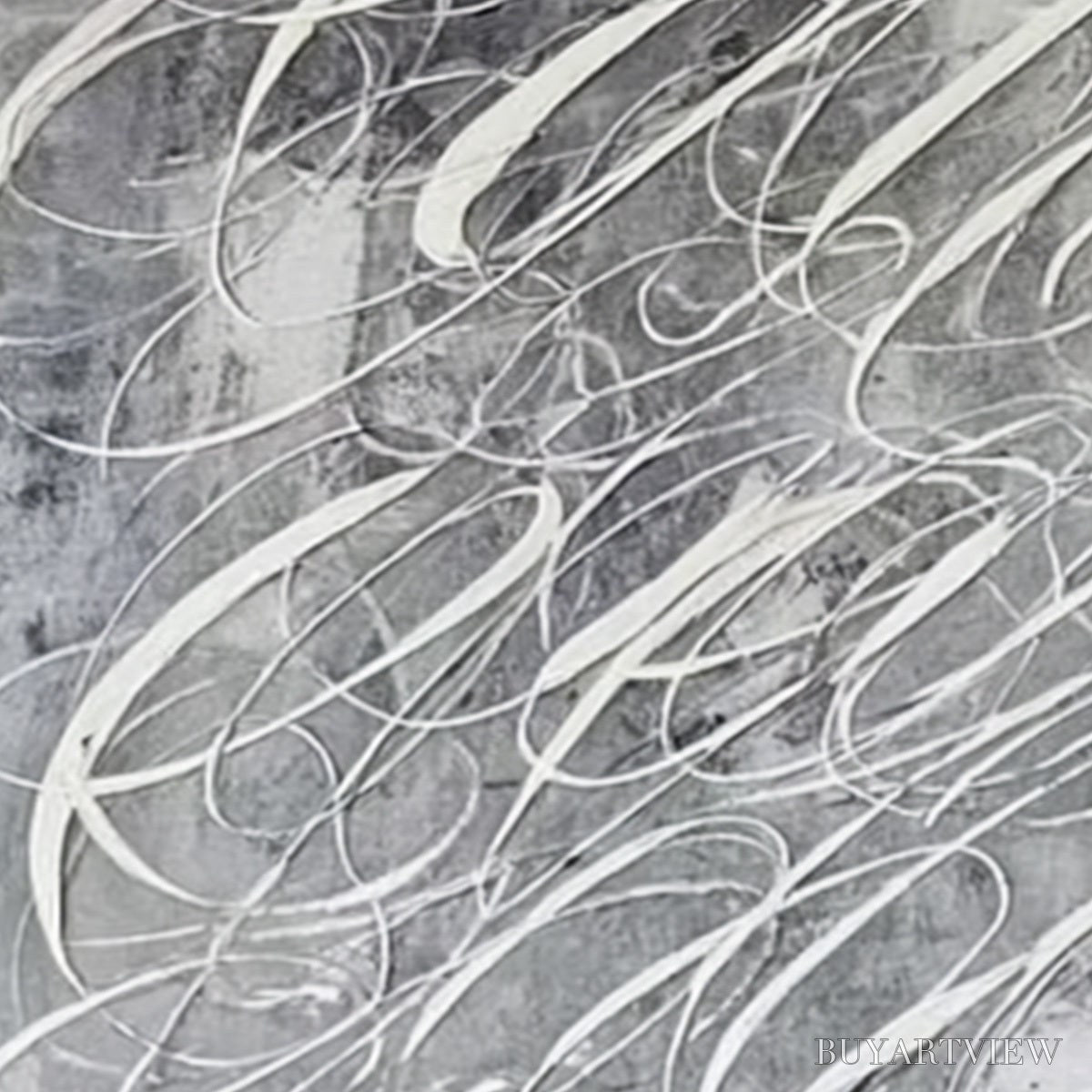 ARTOVITAS Urban Calligraphy – Textured Monochrome Abstract Calligraphy Painting - image 5