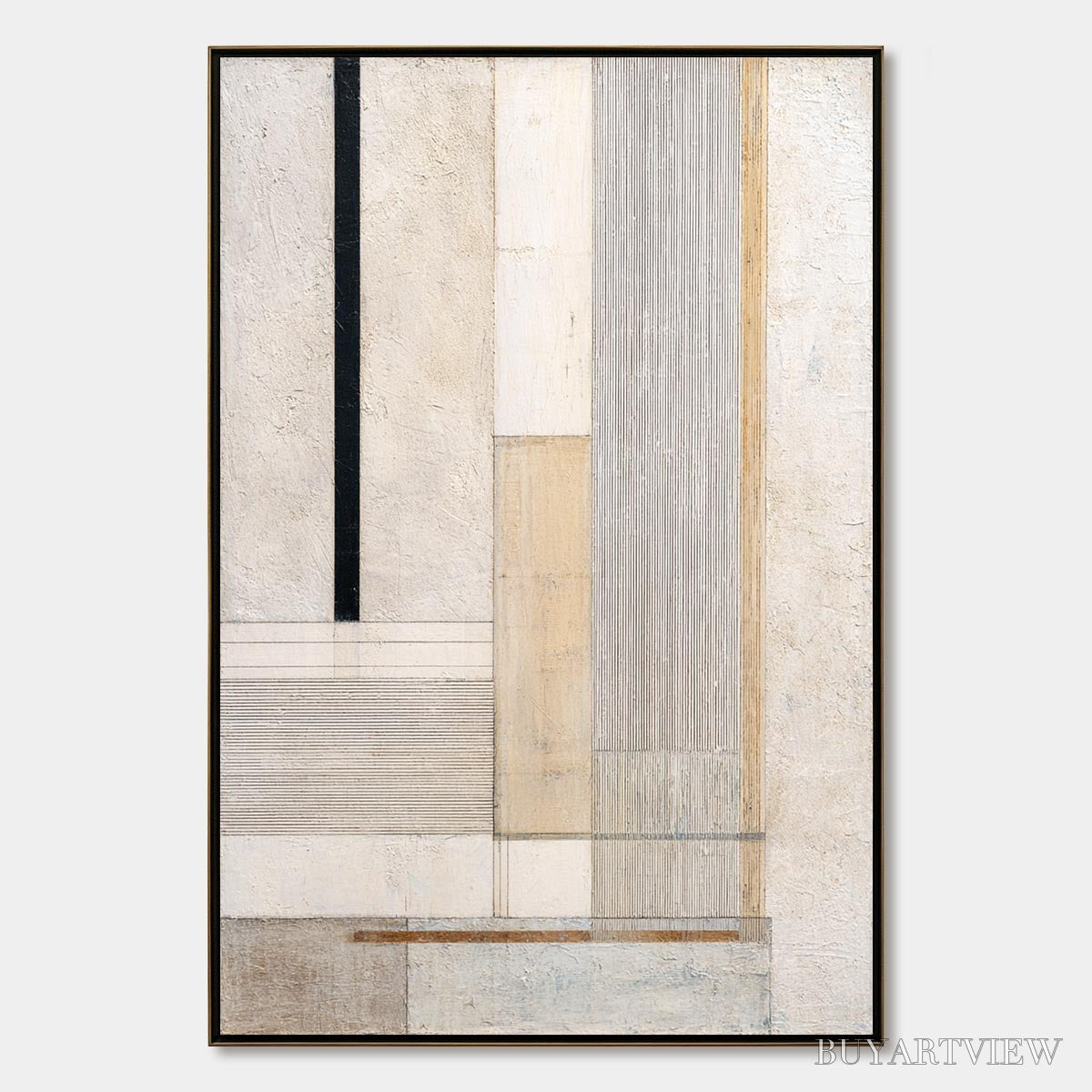 ARTOVITAS Urban Grid – Textured Minimalist Architectural Abstract Painting - image 1
