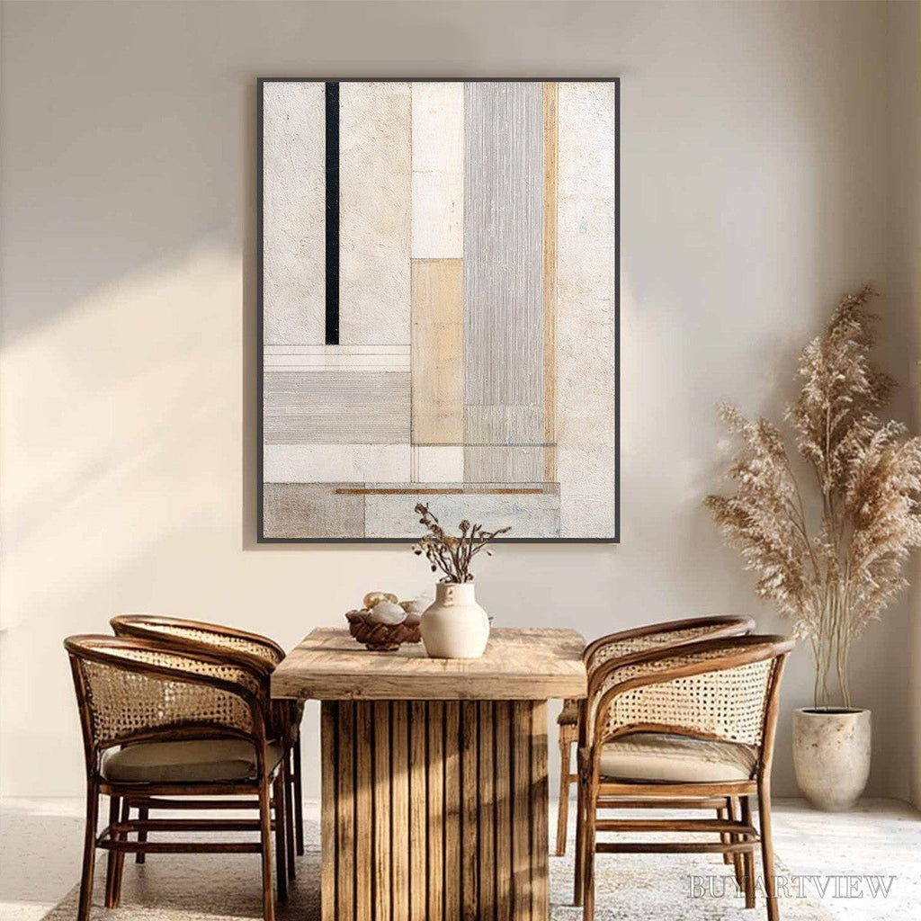 ARTOVITAS Urban Grid – Textured Minimalist Architectural Abstract Painting - image 2