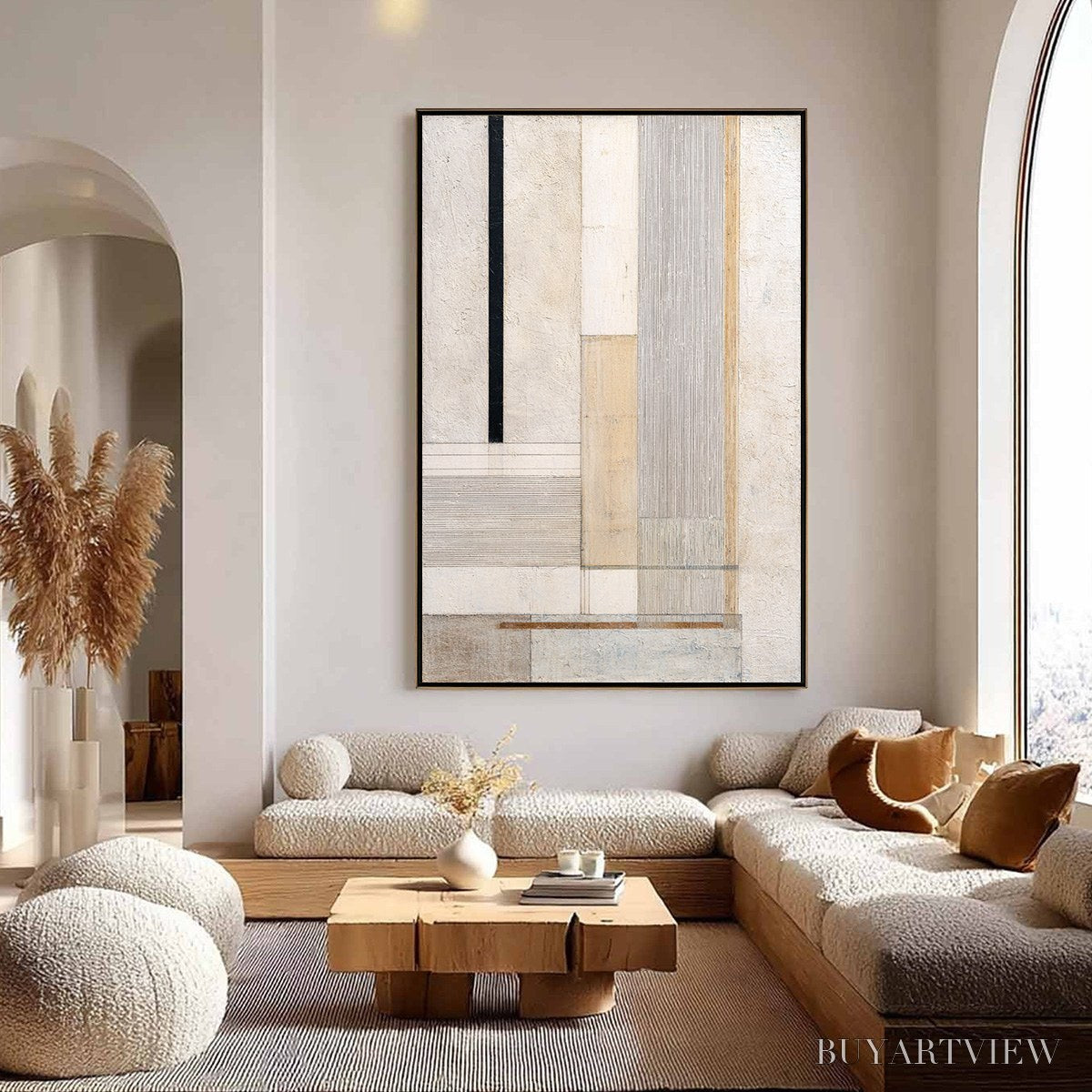 ARTOVITAS Urban Grid – Textured Minimalist Architectural Abstract Painting - image 4