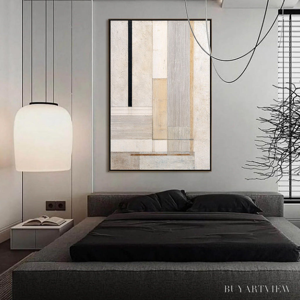 ARTOVITAS Urban Grid – Textured Minimalist Architectural Abstract Painting - image 6