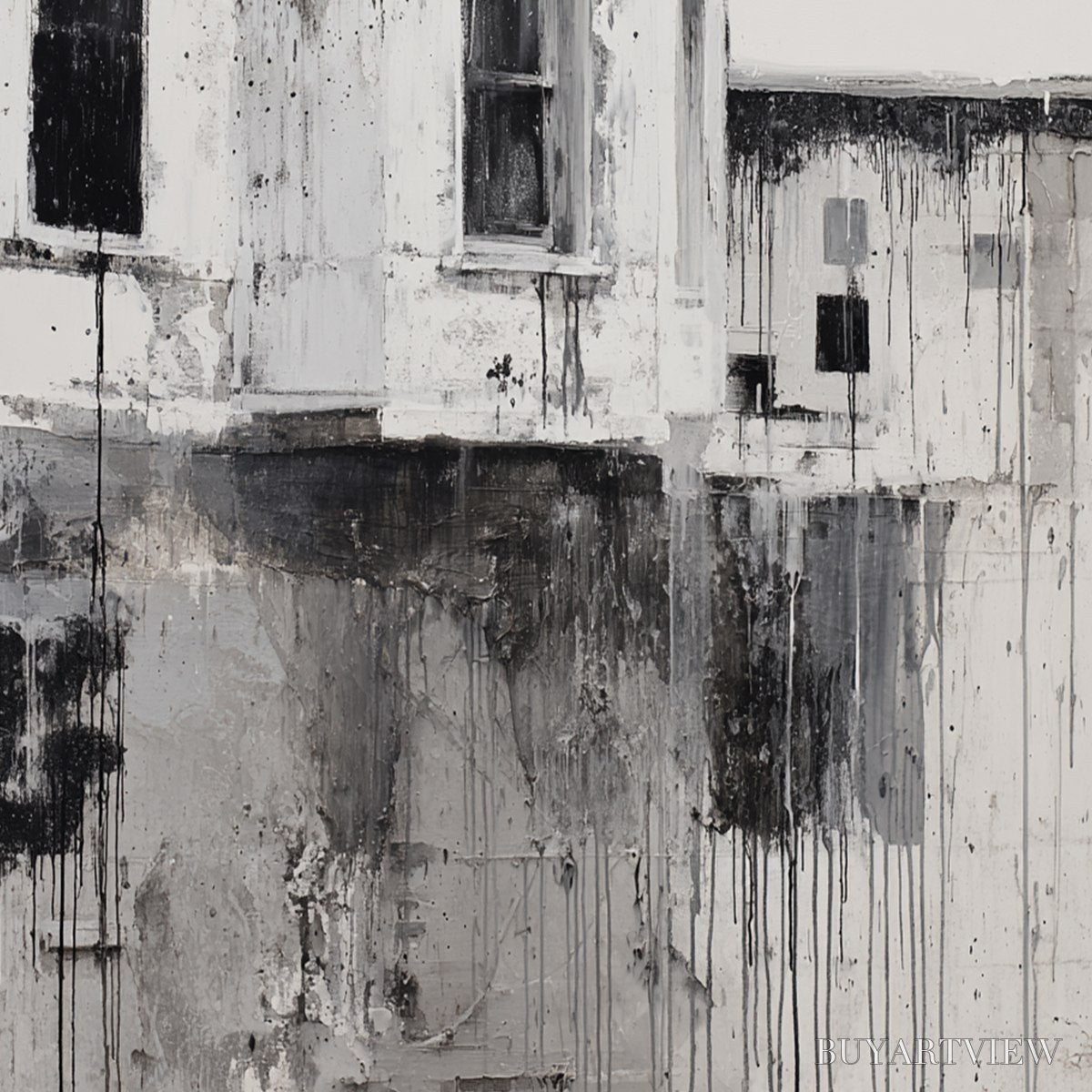 ARTOVITAS Fading Facade – Monochromatic Abstract Architecture Painting - image 5