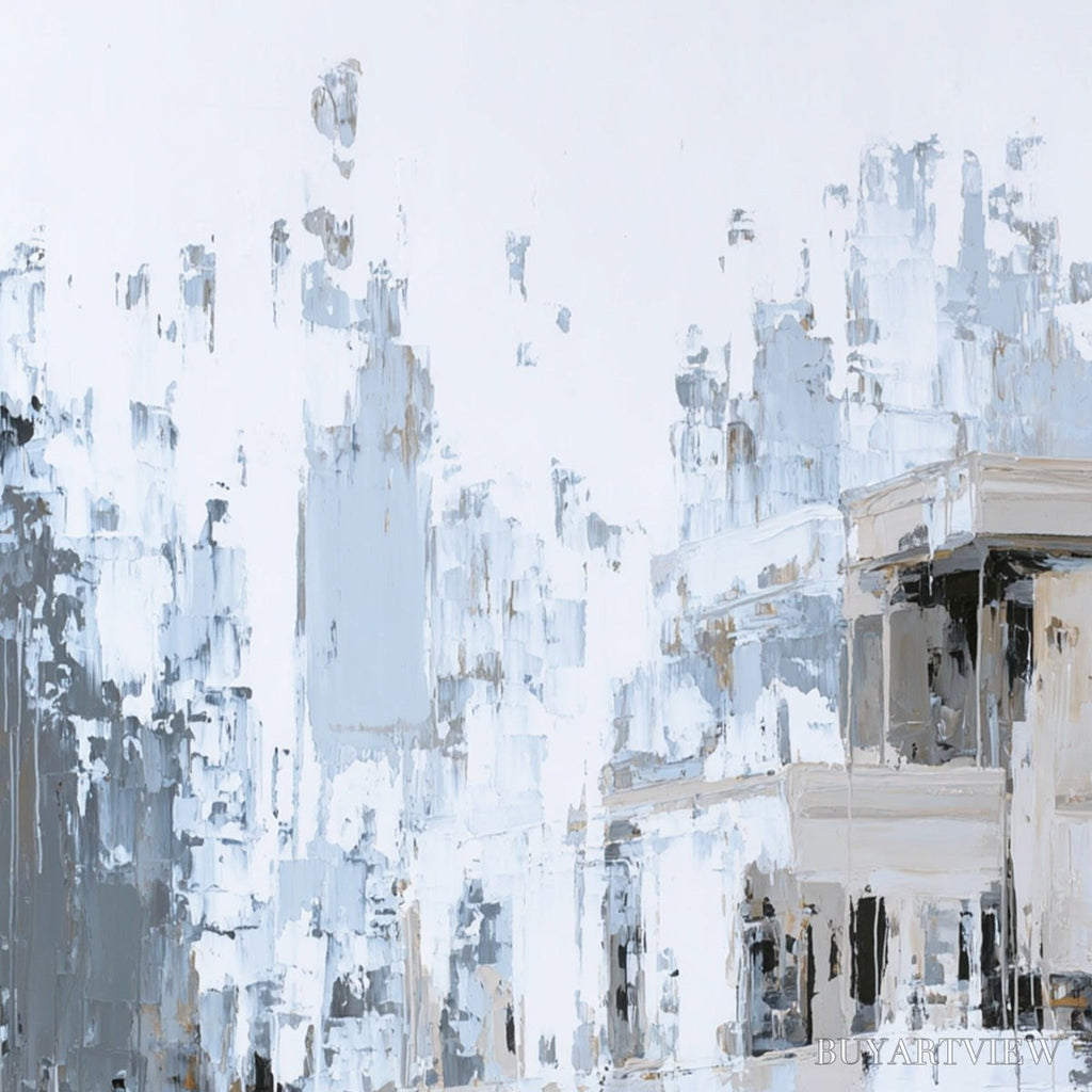 ARTOVITAS Urban Echo – Abstract Minimalist Cityscape Painting - image 5