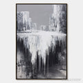 ARTOVITAS Concrete Cascade – Textured Black and White Abstract Cityscape - image 1