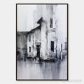 ARTOVITAS Architectural Echo – Monochrome Abstract Cityscape Painting - image 1