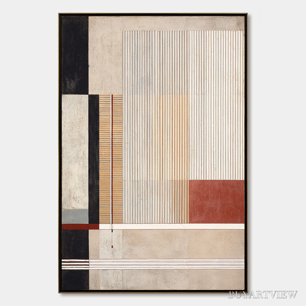 ARTOVITAS Urban Grid – Modern Geometric Abstract Architectural Painting - image 1