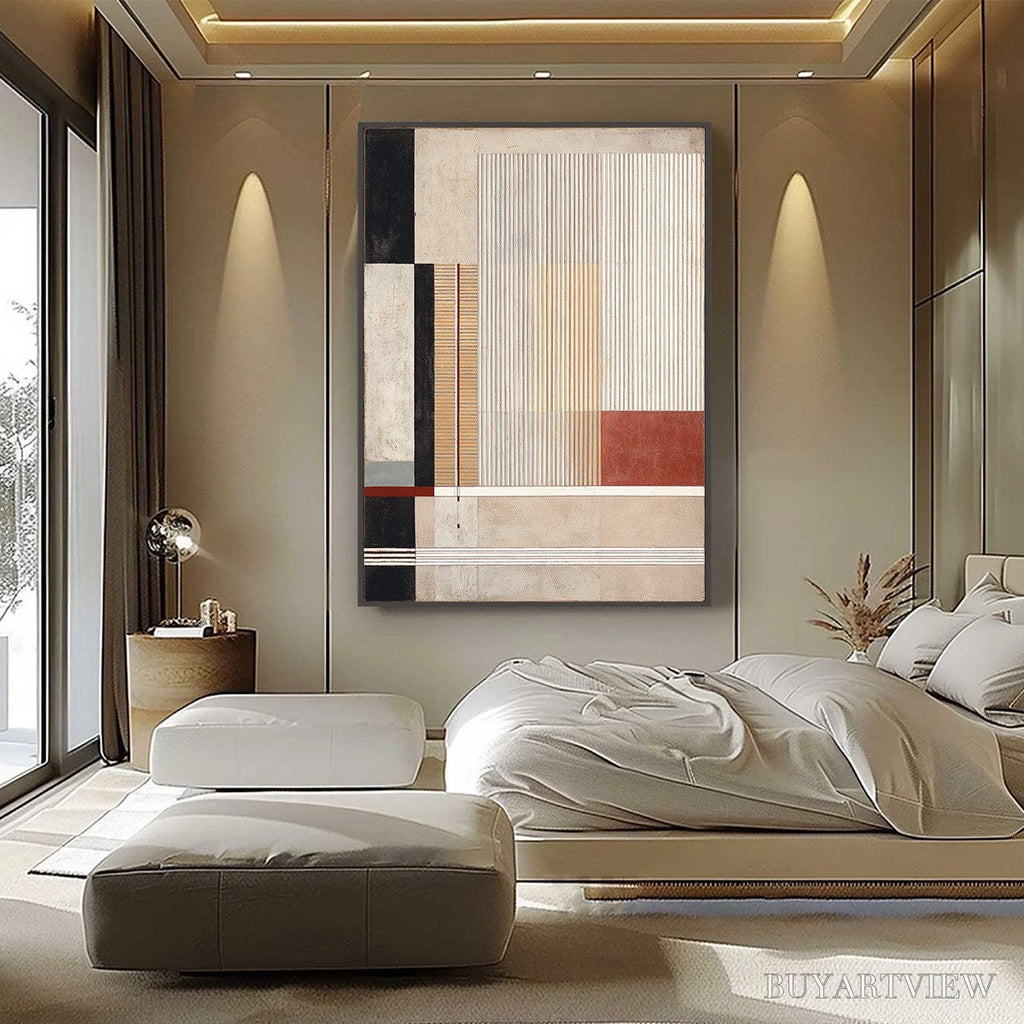 ARTOVITAS Urban Grid – Modern Geometric Abstract Architectural Painting - image 4