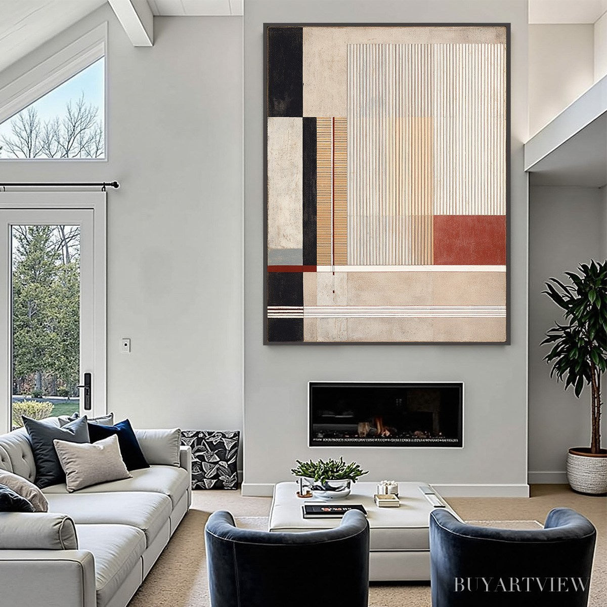 ARTOVITAS Urban Grid – Modern Geometric Abstract Architectural Painting - image 6