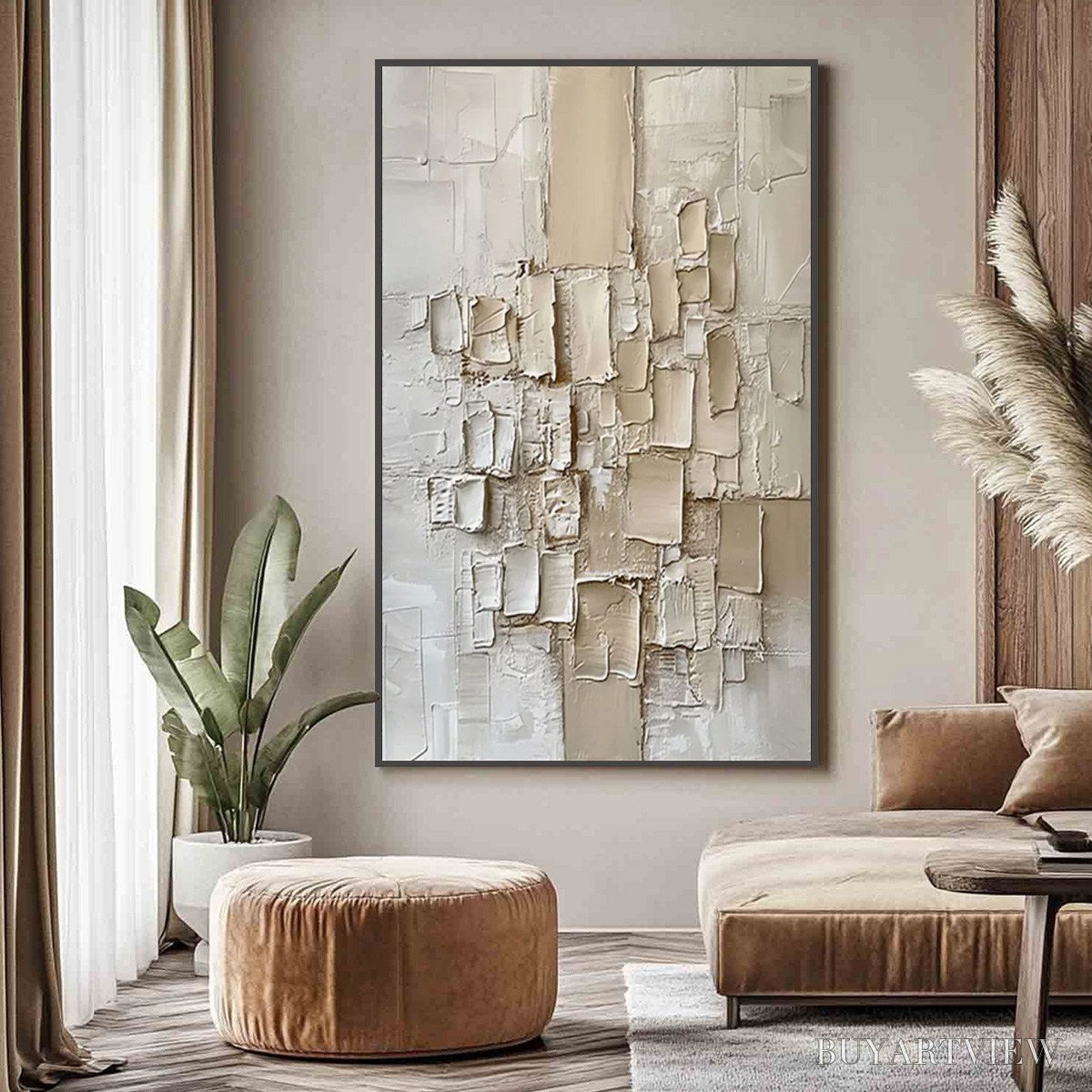 ARTOVITAS Urban Mosaic – Textured Minimalist Abstract Painting - image 2