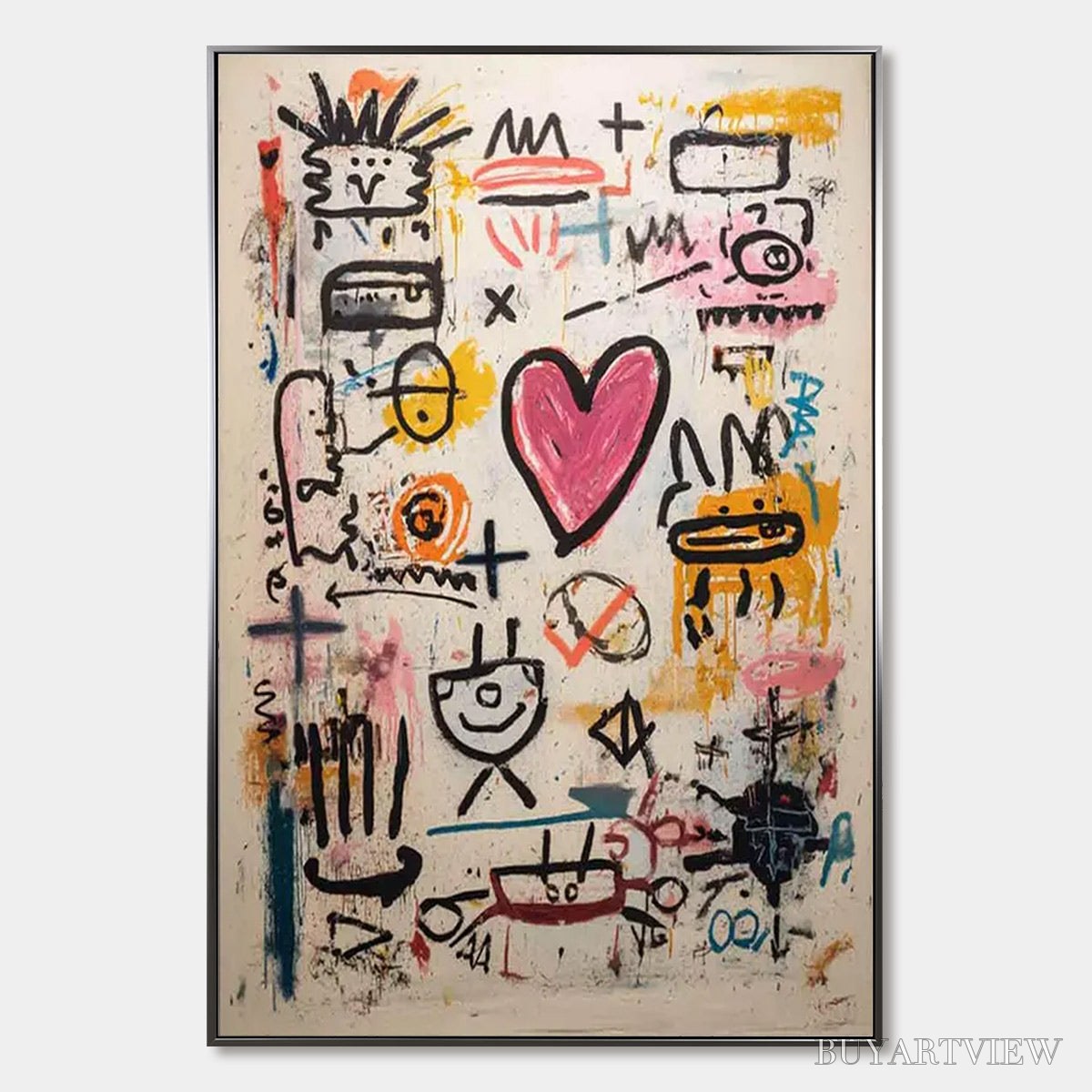 ARTOVITAS Urban Heartbeat – Graffiti-Style Abstract Oil Painting - image 1