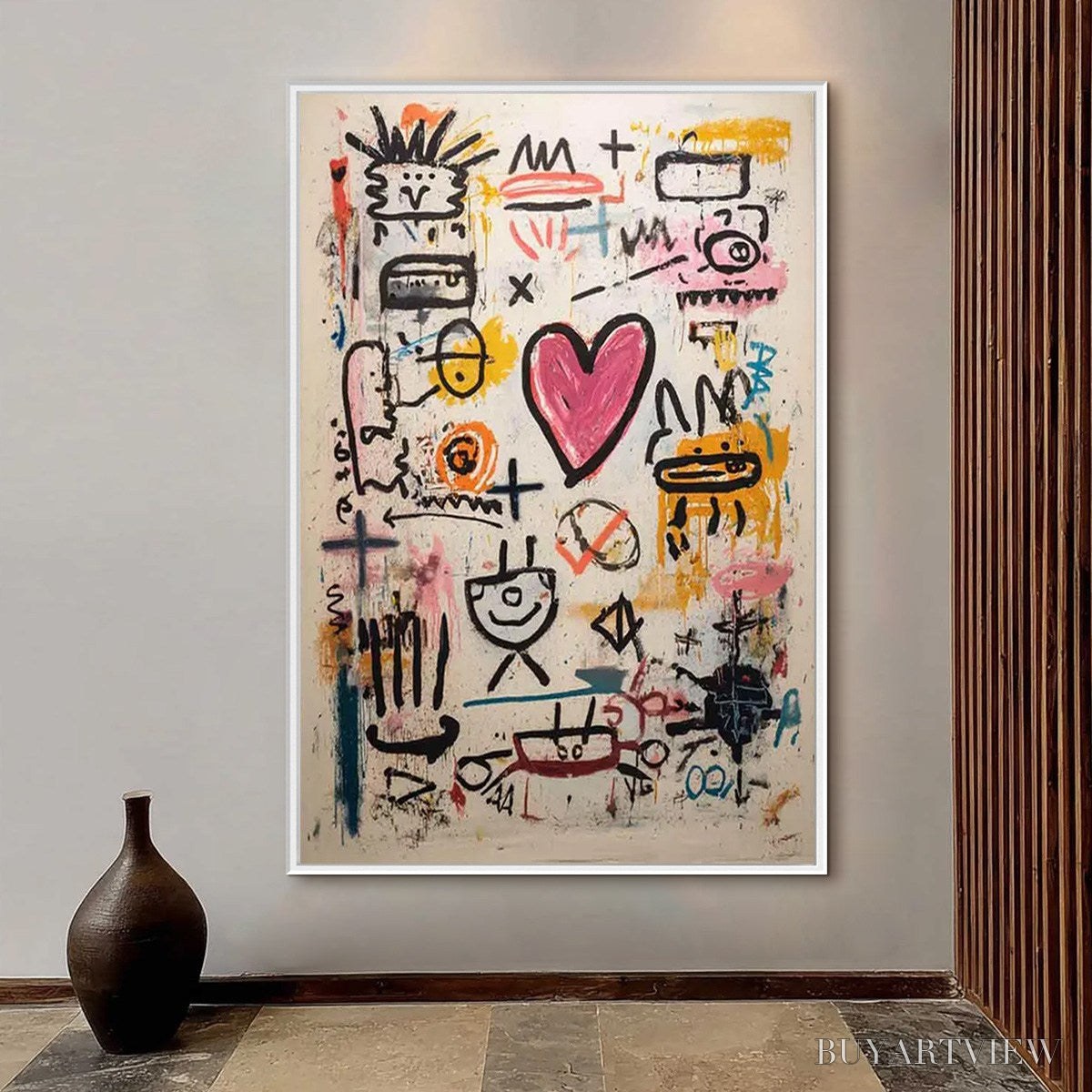 ARTOVITAS Urban Heartbeat – Graffiti-Style Abstract Oil Painting - image 2