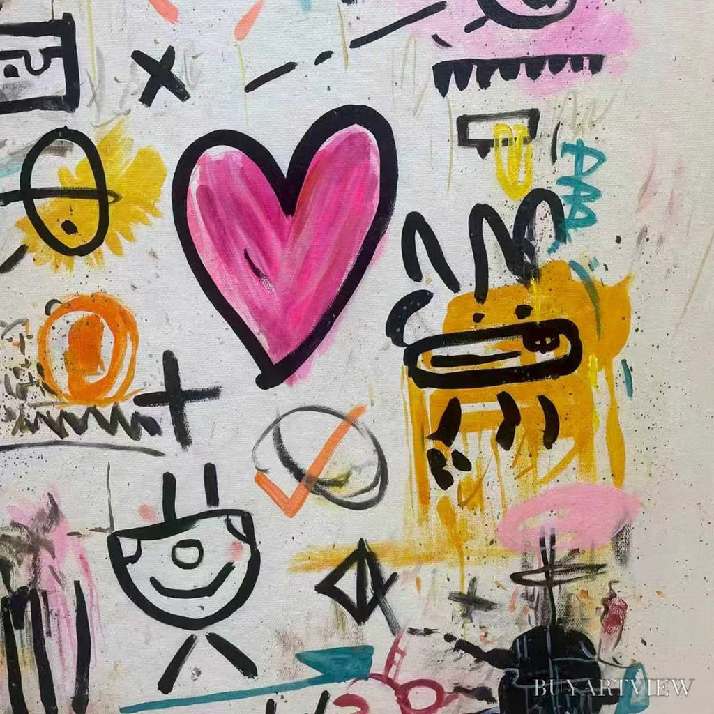ARTOVITAS Urban Heartbeat – Graffiti-Style Abstract Oil Painting - image 3