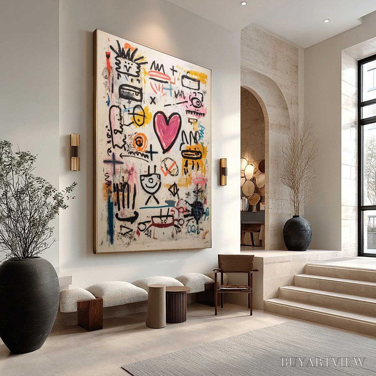 ARTOVITAS Urban Heartbeat – Graffiti-Style Abstract Oil Painting - image 4
