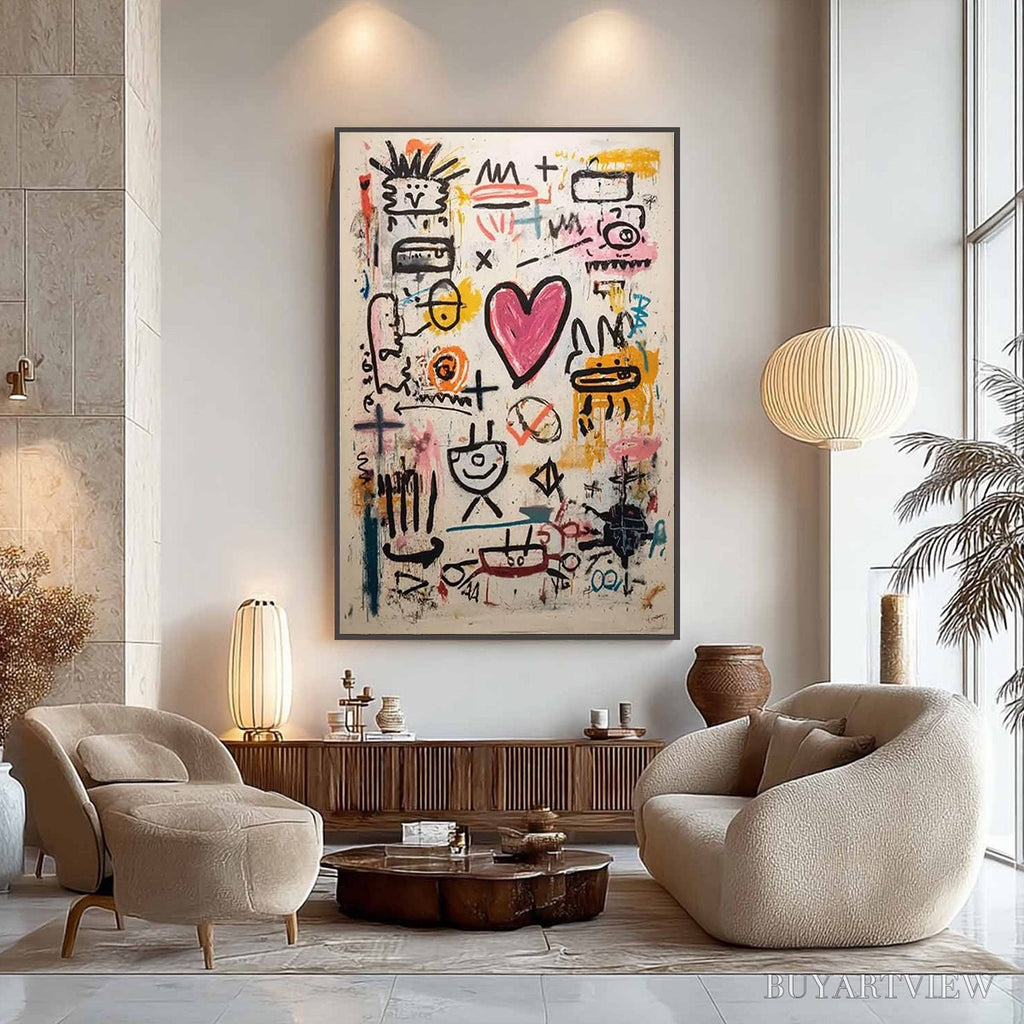 ARTOVITAS Urban Heartbeat – Graffiti-Style Abstract Oil Painting - image 6
