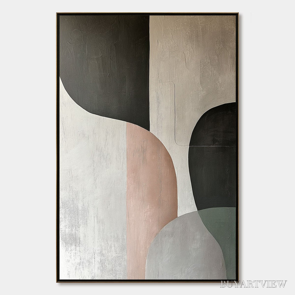 ARTOVITAS Urban Forms – Textured Minimalist Abstract Oil Painting - image 1