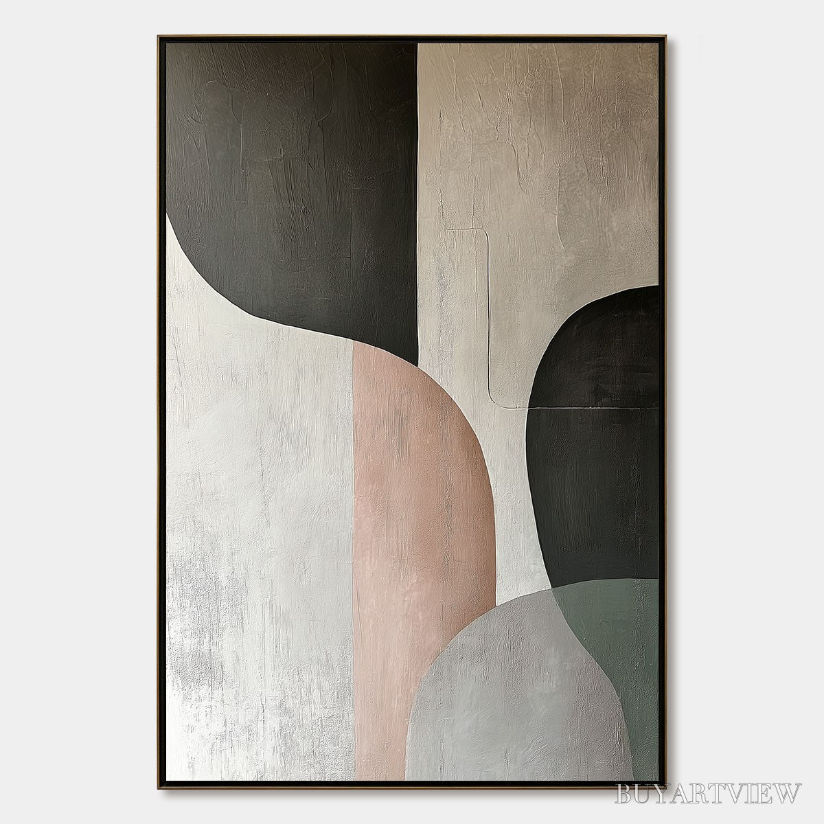 ARTOVITAS Urban Forms – Textured Minimalist Abstract Oil Painting - image 1