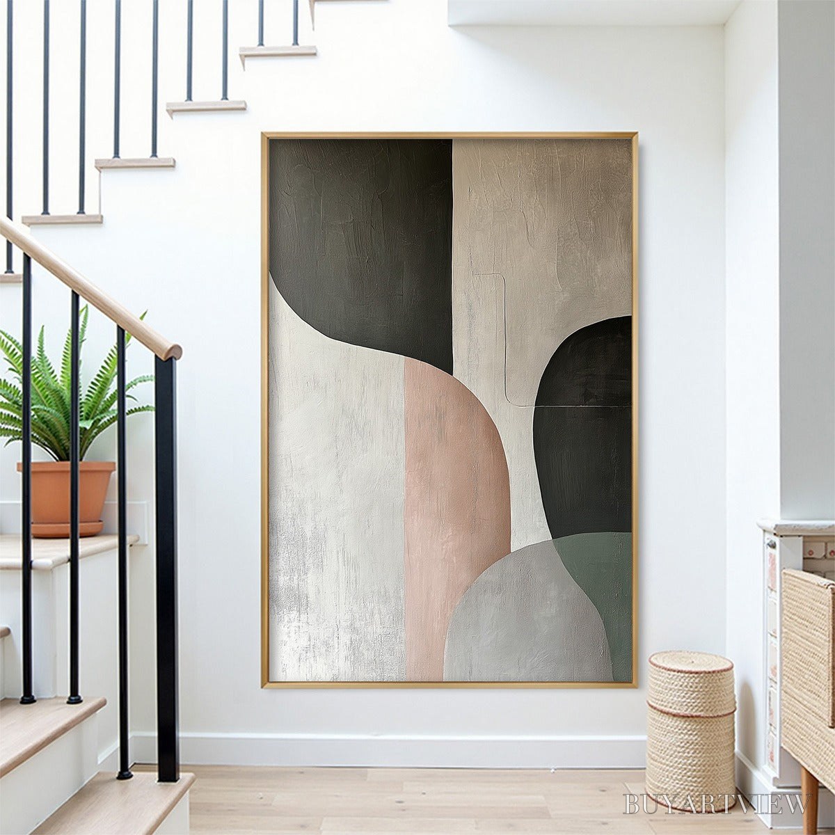 ARTOVITAS Urban Forms – Textured Minimalist Abstract Oil Painting - image 2