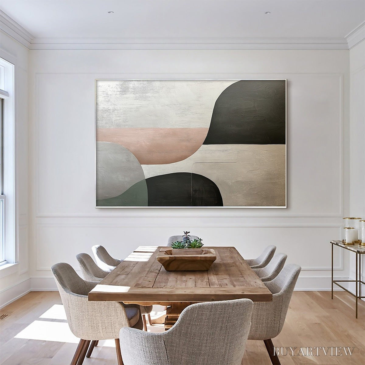 ARTOVITAS Urban Forms – Textured Minimalist Abstract Oil Painting - image 4