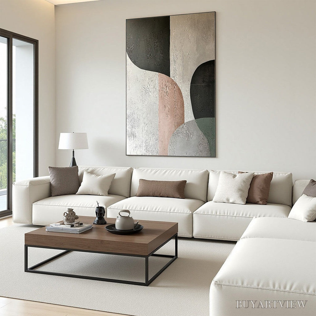 ARTOVITAS Urban Forms – Textured Minimalist Abstract Oil Painting - image 5